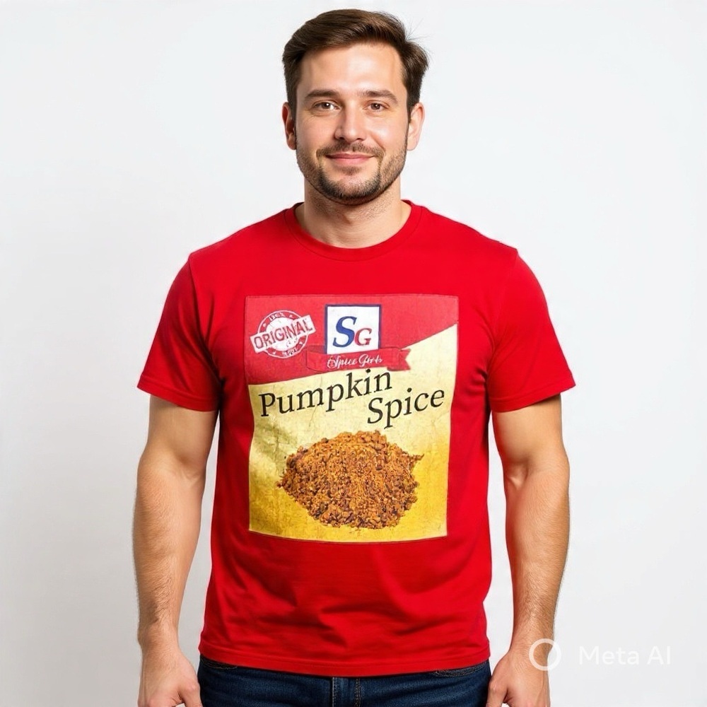 Pumpkin Spice Girls Funny Parody T-Shirt Men’s Large Red
